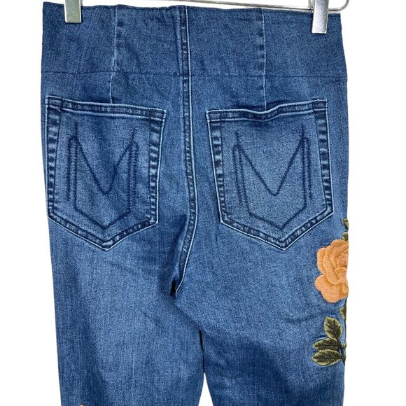 Show Me Your Mumu Berkeley Bell Rainfall Desert Rose Embroidered Jeans XS Flare - Picture 8 of 11